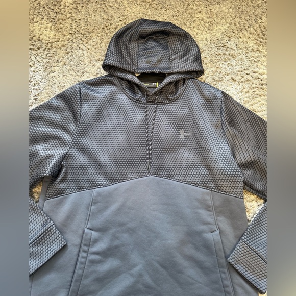 Under Armour Textured Gray Hoodie Size L - Picture 2 of 8